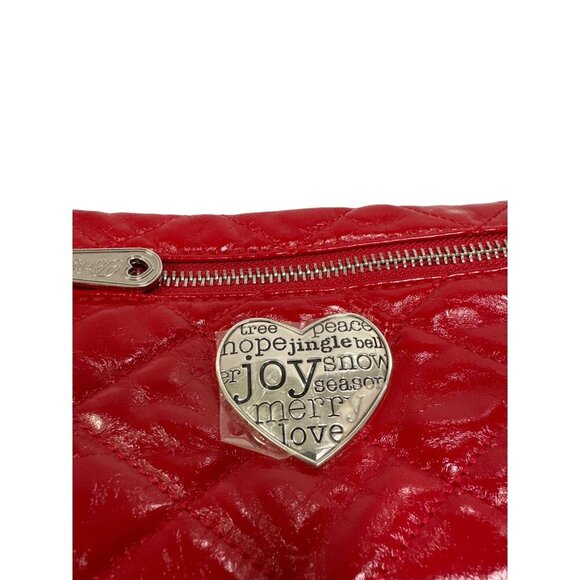 Brighton Faux Red Leather Holiday Wristlet Clutch - Picture 3 of 7